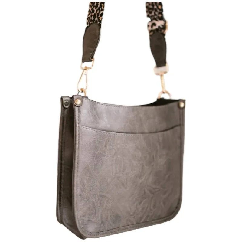 Luxury Seekers Women's Crossbody Bag With Leopard Canvas Strap In Smokey Grey Designer Bags, Low Prices Luxury Seekers Women's Crossbody Bag With Leopard Canvas Strap In Smokey Grey Designer Bags, Low Prices