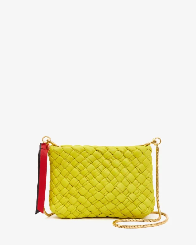 Luxury Bags On Sale Women's Estelle Bag In Chartreuse Puffy Woven Flash Sale On Handbags