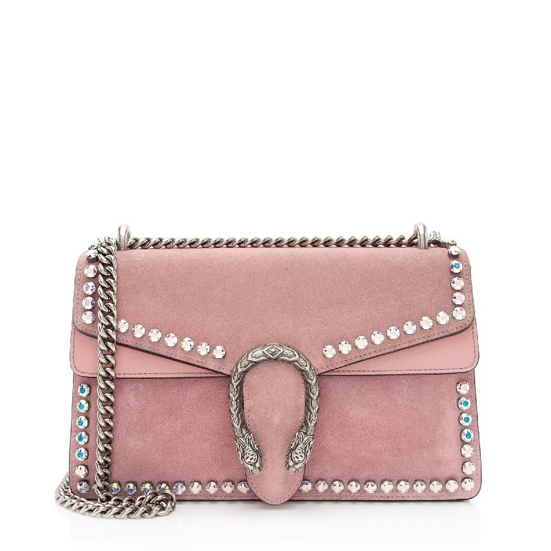 New Styles Just In Gucci Suede Crystal Dionysus Small Shoulder Bag (SHF-gv2FGf) Statement Bags With Exclusive Savings