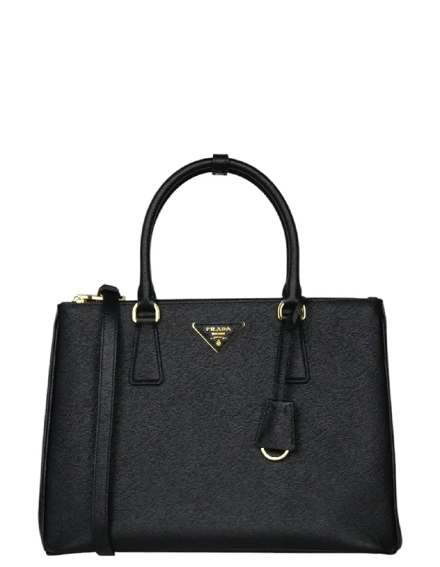 Don't Miss Out Prada Black Saffinao Leather Large Galleria Tote Huge Handbag Markdowns – Update Your Collection Now
