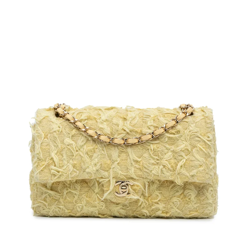 Premium Fashion Yellow Chanel Medium Classic Fringed Tweed Double Flap Shoulder Bag Affordable Elegance, Grab Yours Premium Fashion Yellow Chanel Medium Classic Fringed Tweed Double Flap Shoulder Bag Affordable Elegance, Grab Yours