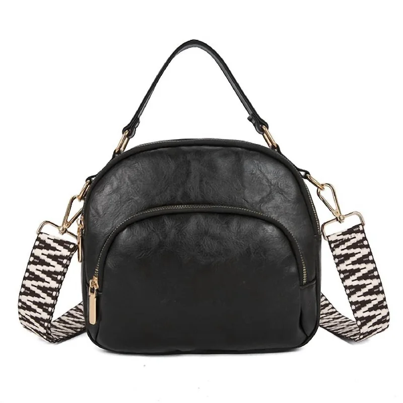 Limited Time Navi Patterned Strap Crossbody Bag In Black Limited-Stock Handbag Sale For A Stylish Look
