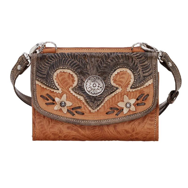 Desert Wildflower Small Crossbody Bag/Wallet  - Natural Tan