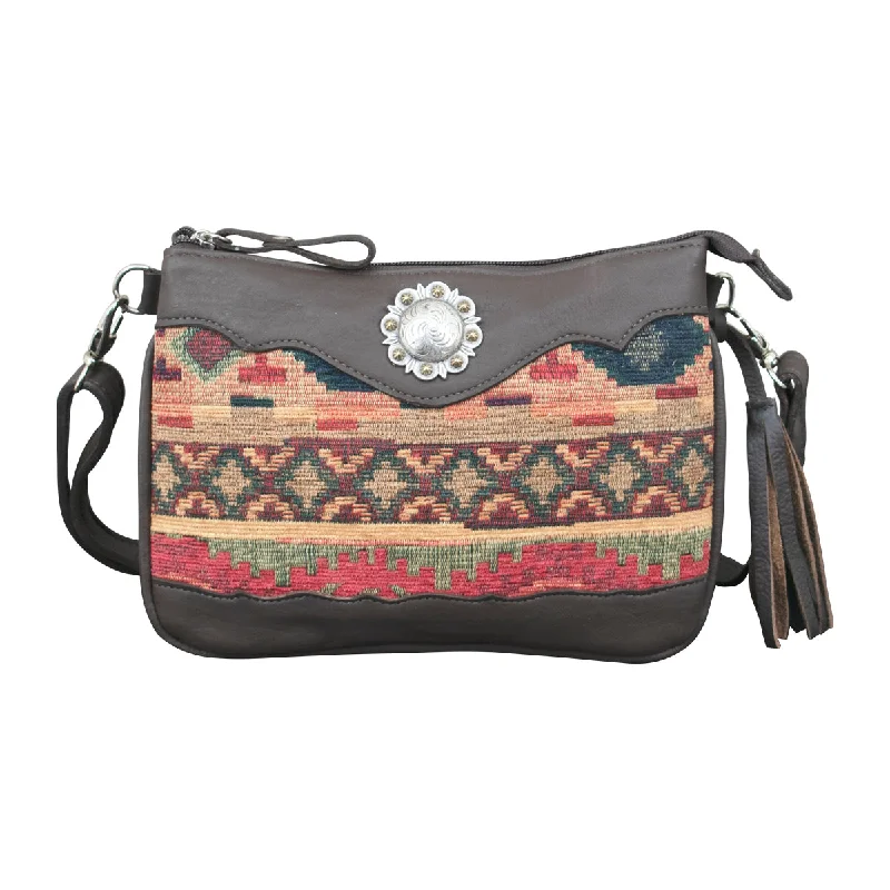 Hand Woven Santa Fe Tapestry Multi-Compartment Crossbody - Woven Tapestry