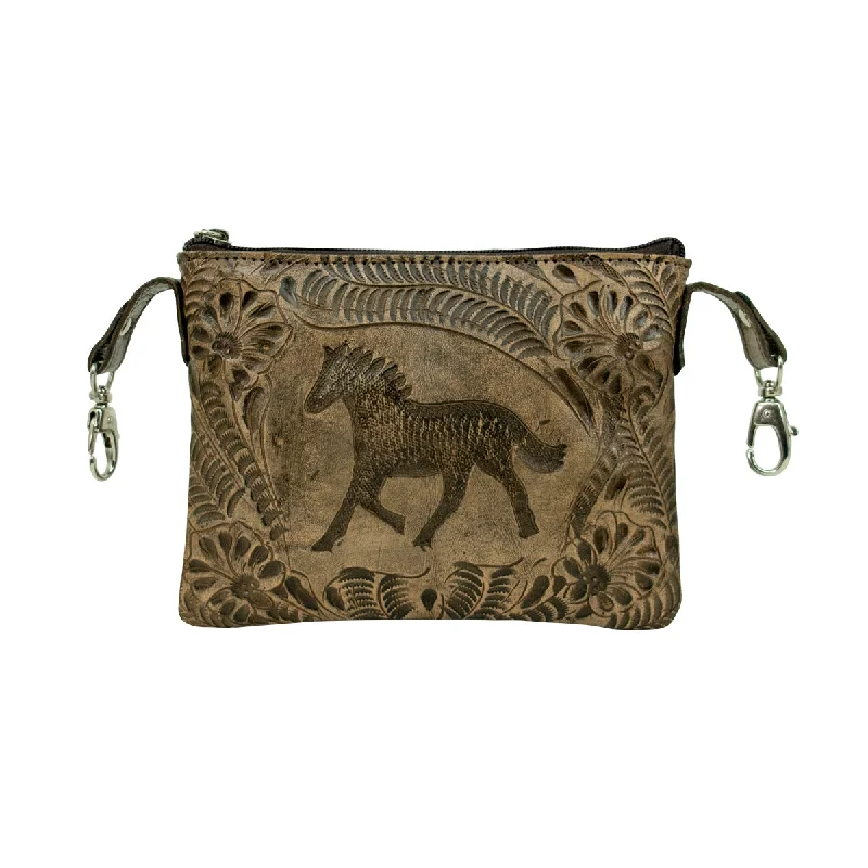 Hitchin' Post Trail Rider Crossbody/Hip Bag - Distressed Charcoal