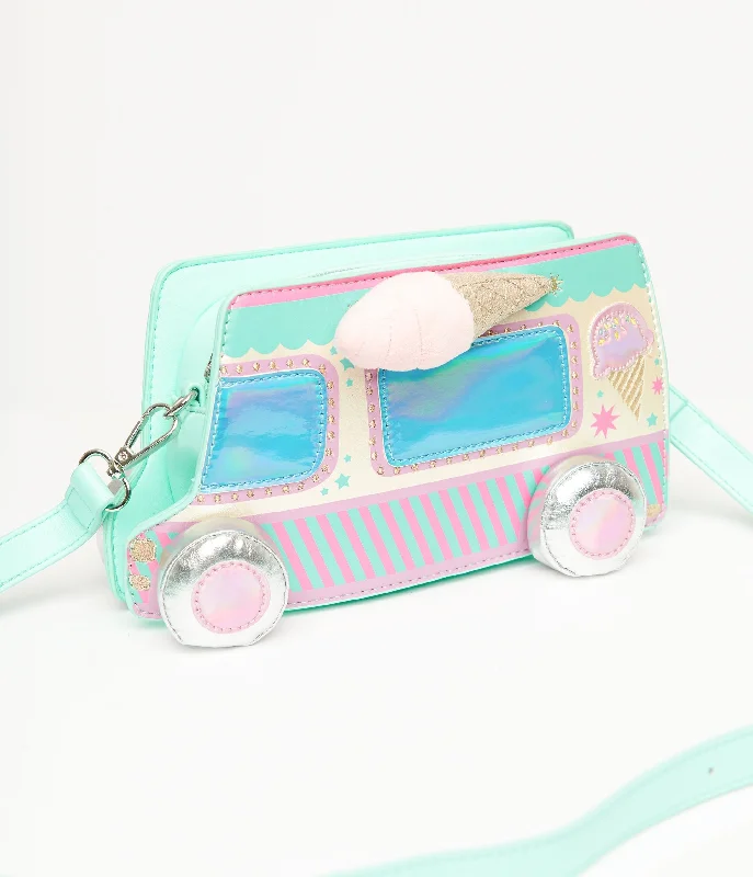 Ice Cream Truck Leatherette Handbag