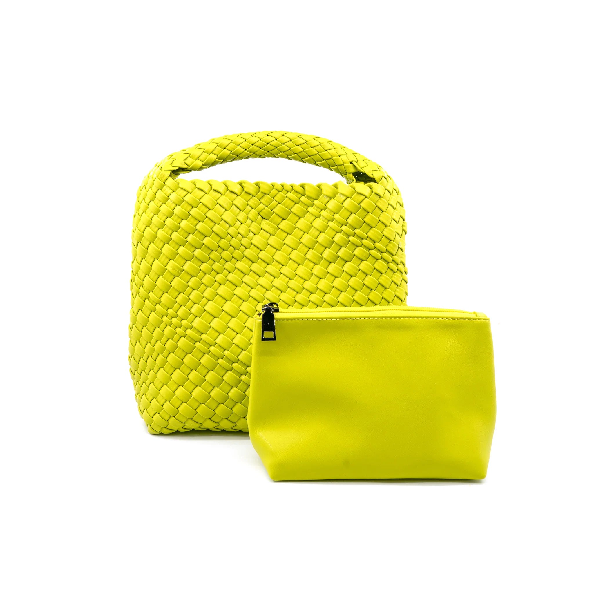 Woven Mini Hobo Bag in Lime