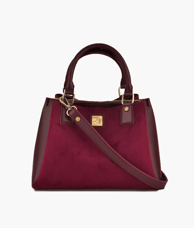 Burgundy suede mini bag