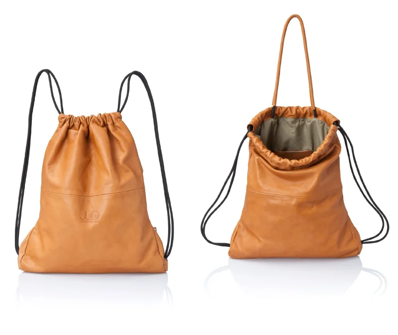 Leather Drawstring Backpack