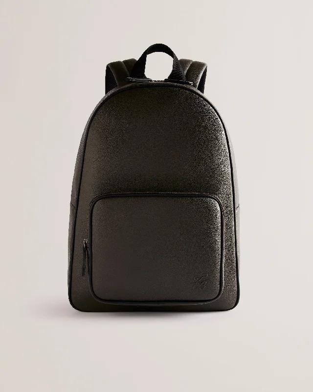 Tairone Embossed Script Pu Backpack Khaki Elegant Bags, Limited Stock Available