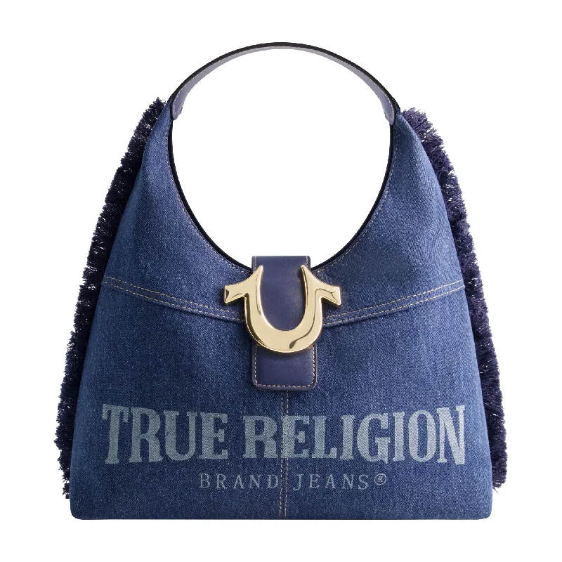 End-Of-Season Clearance True Religion Frayed Denim Hobo Elegant Purses At Clearance Prices