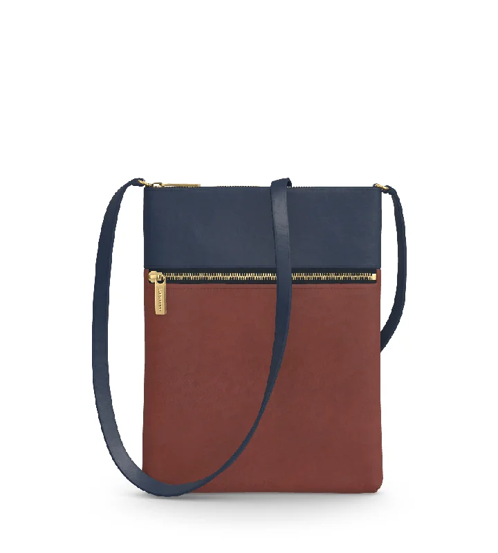 Navy/Cognac
