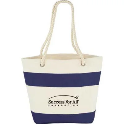 12 oz. Cotton Capri Stripes Shopper Tote