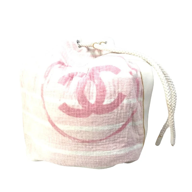 Chanel Logo Cc  Cotton Shoulder Bag (Pre-Owned)