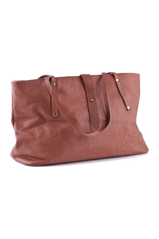 Chestnut Pebble Leather Tote Bag Don't Miss Out – Handbag Discounts