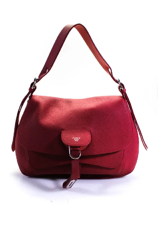 Fontana Milano Womens 1915 Red Weight Medium Saddle Hobo Handbag