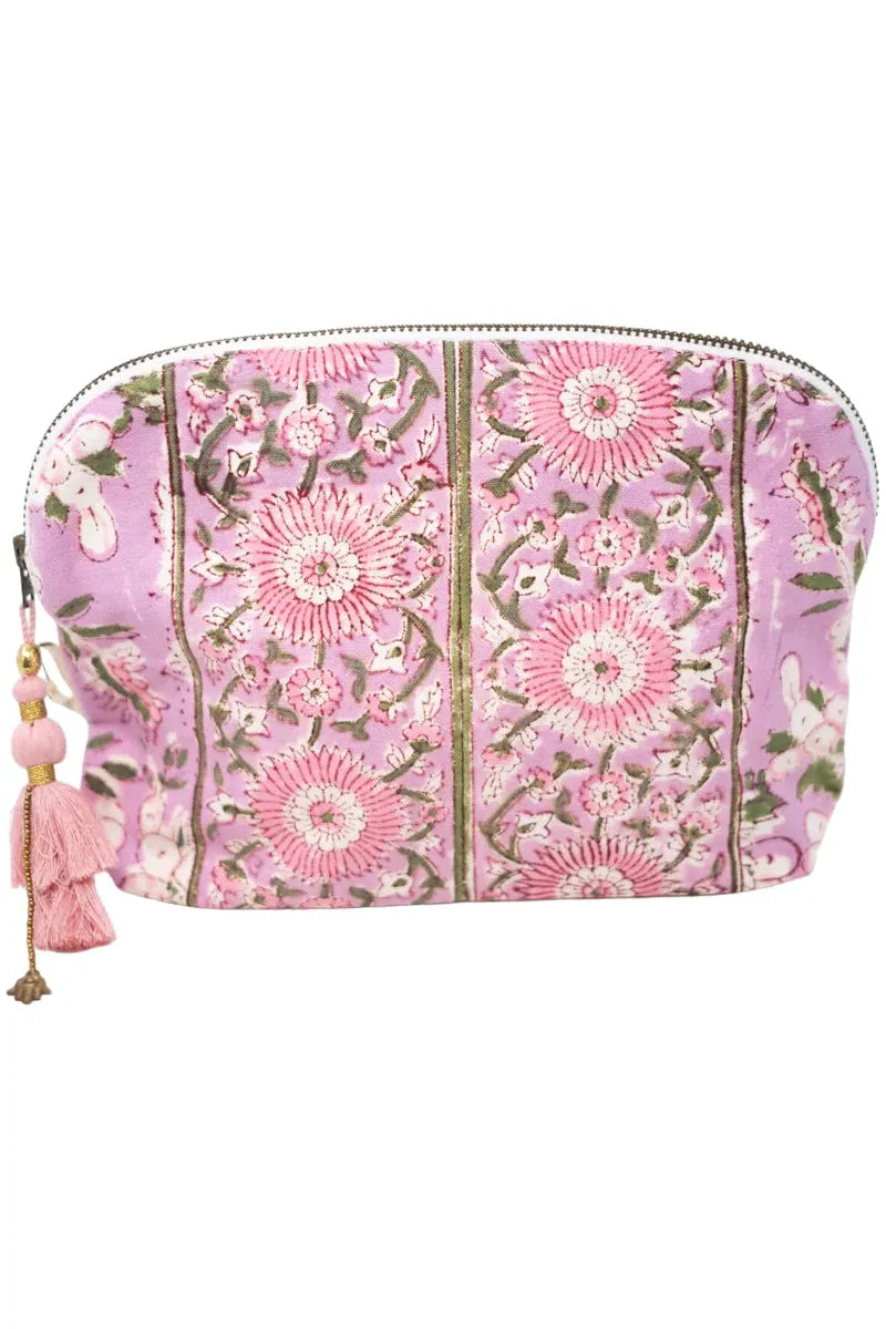 Pink & Green Floral Clamshell Bag