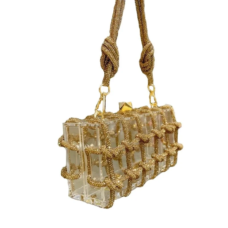 Exquisite Elegance: Designer Woven Diamonds Shoulder Bag