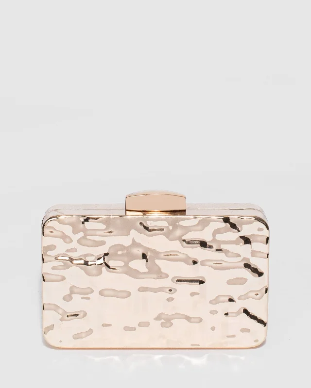 Gold Aurelia Metal Clutch Bag