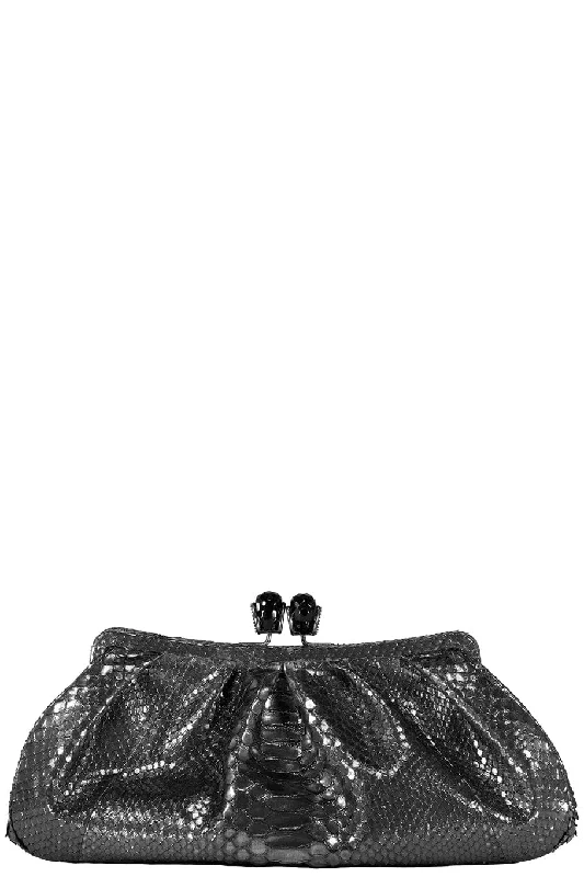 Kisslock Clutch - Silver