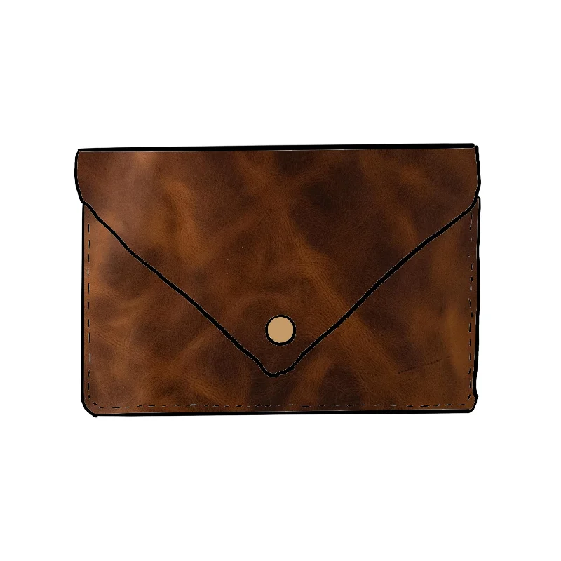 Tobacco Leather Clutch