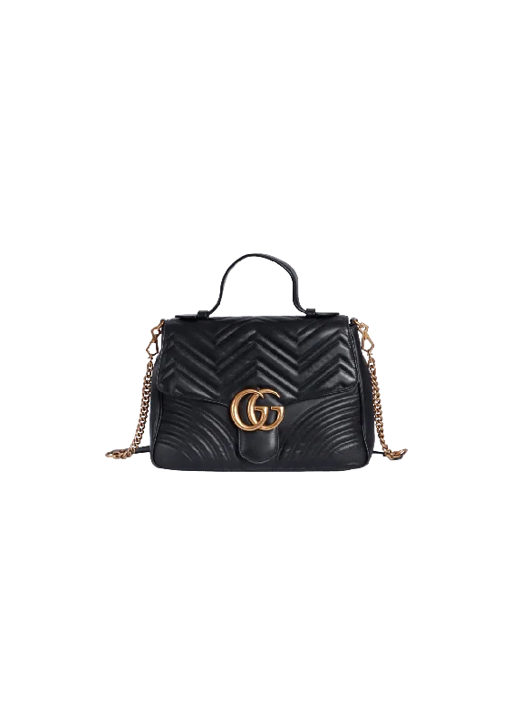 BOLSA GUCCI GG MARMONT MEDIUM TOP HANDLE BAG PRETO ORIGINAL