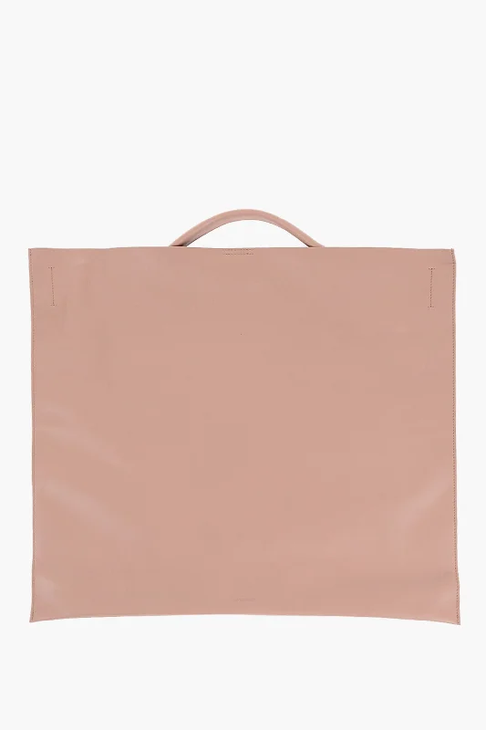 Eco-Friendly Bags With Discounts Jil Sander Leather Tote Bag With Snap Closure Statement Bags, Shop Today