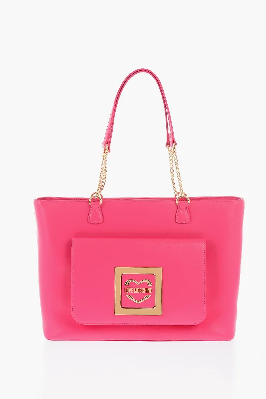 Discounted Designer Bags On Sale Moschino Love Faux Leather Tote Bag With Golden Details Everyday Bags At Wallet-Friendly Prices